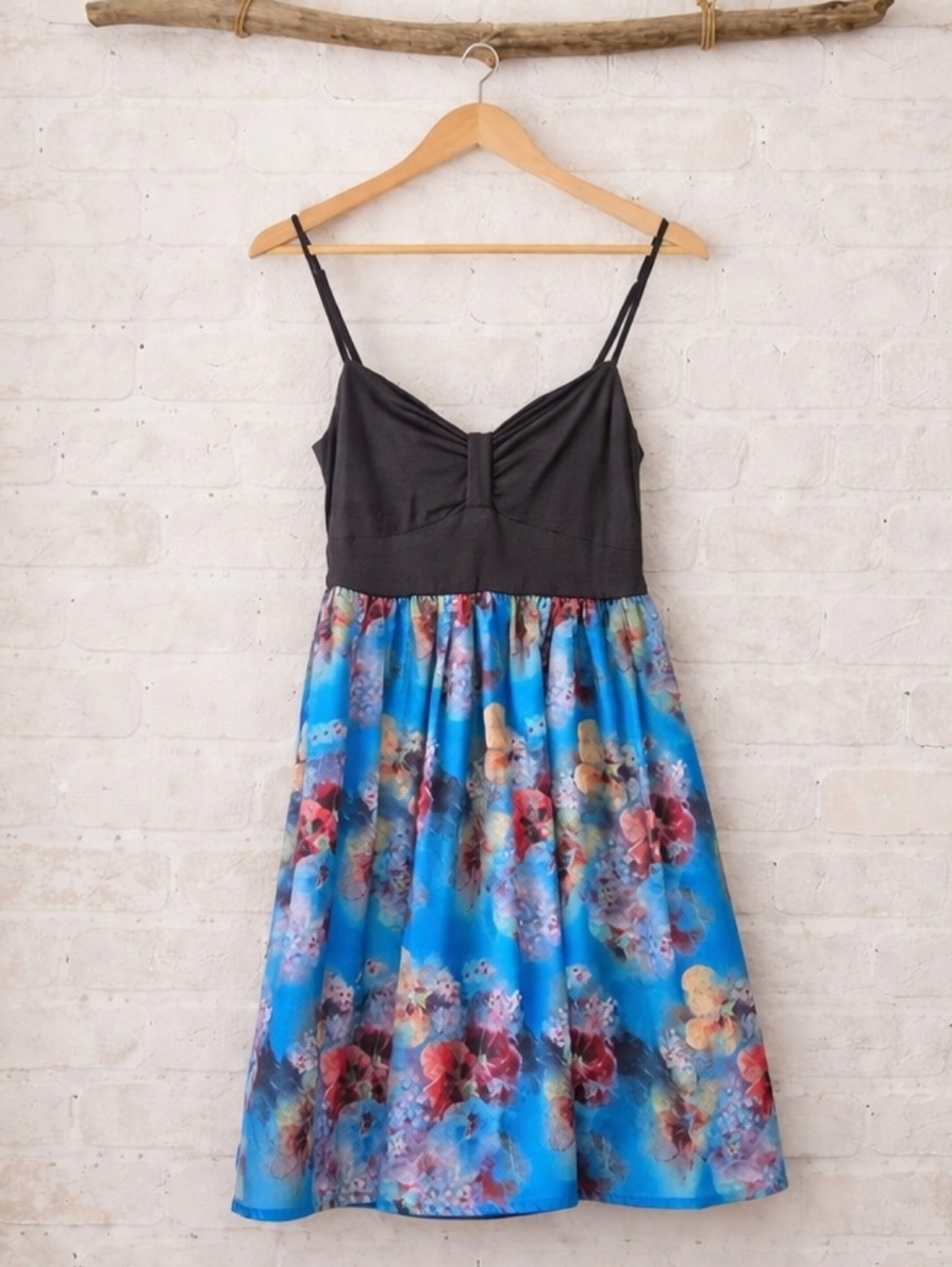 Rewind Blue Floral Mini Dress Size S